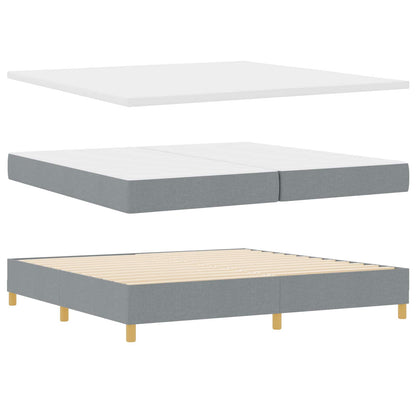 Letto a molle con materasso Grigio chiaro 200 x 200 cm Tessuto