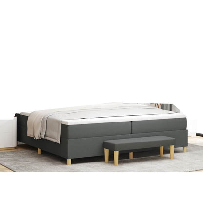 Letto a molle con materasso Grigio scuro 200 x 200 cm Tessuto