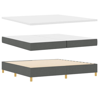 Letto a molle con materasso Grigio scuro 200 x 200 cm Tessuto