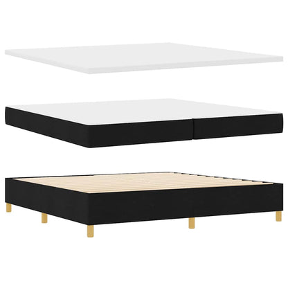 Letto a molle con materasso Nero 200 x 200 cm Tessuto