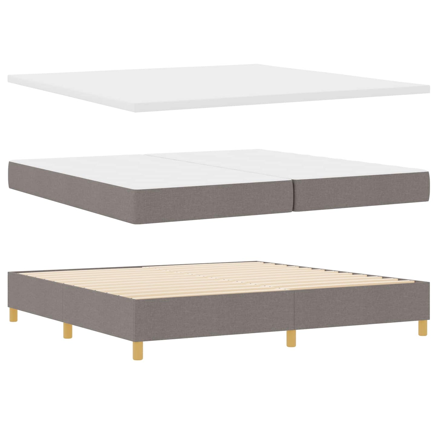 Letto a molle con materasso Talpa 200 x 200 cm Tessuto