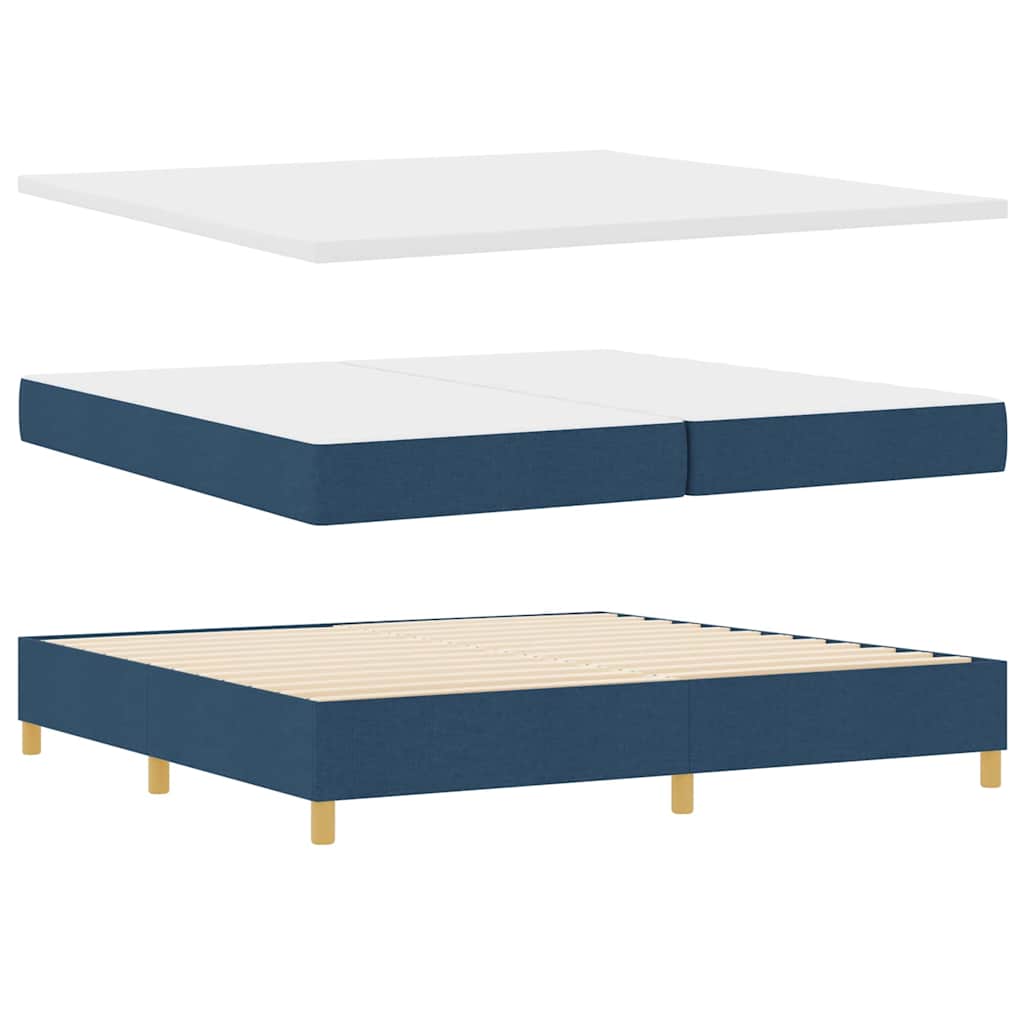 Letto a molle con materasso Blu 200 x 200 cm Tessuto