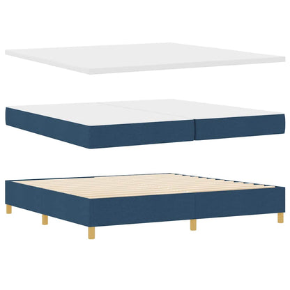 Letto a molle con materasso Blu 200 x 200 cm Tessuto