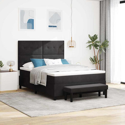 Letto a molle con materasso Nero 160 x 200 cm Velluto