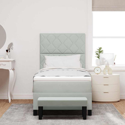 Letto a molle con materasso Grigio chiaro 90 x 200 cm Velluto