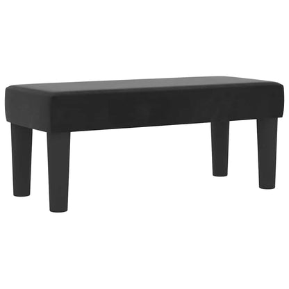 Letto a molle con materasso Nero 90 x 200 cm Velluto