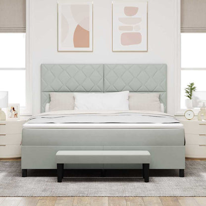 Letto a molle con materasso Grigio chiaro 180 x 200 cm Velluto