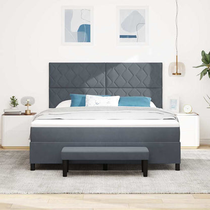 Letto a molle con materasso Grigio scuro 180 x 200 cm Velluto