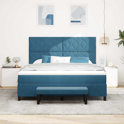 Letto a molle con materasso Blu scuro 180 x 200 cm Velluto