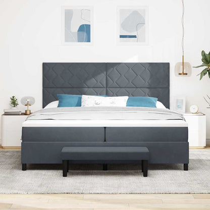 Letto a molle con materasso Grigio scuro 200 x 200 cm Velluto