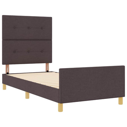 Struttura del letto Marrone Scuro 90 x 190 cm Tessuto