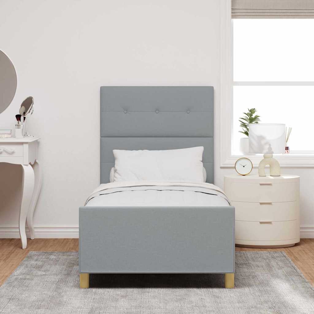 Struttura del letto Grigio chiaro 90 x 200 cm Tessuto