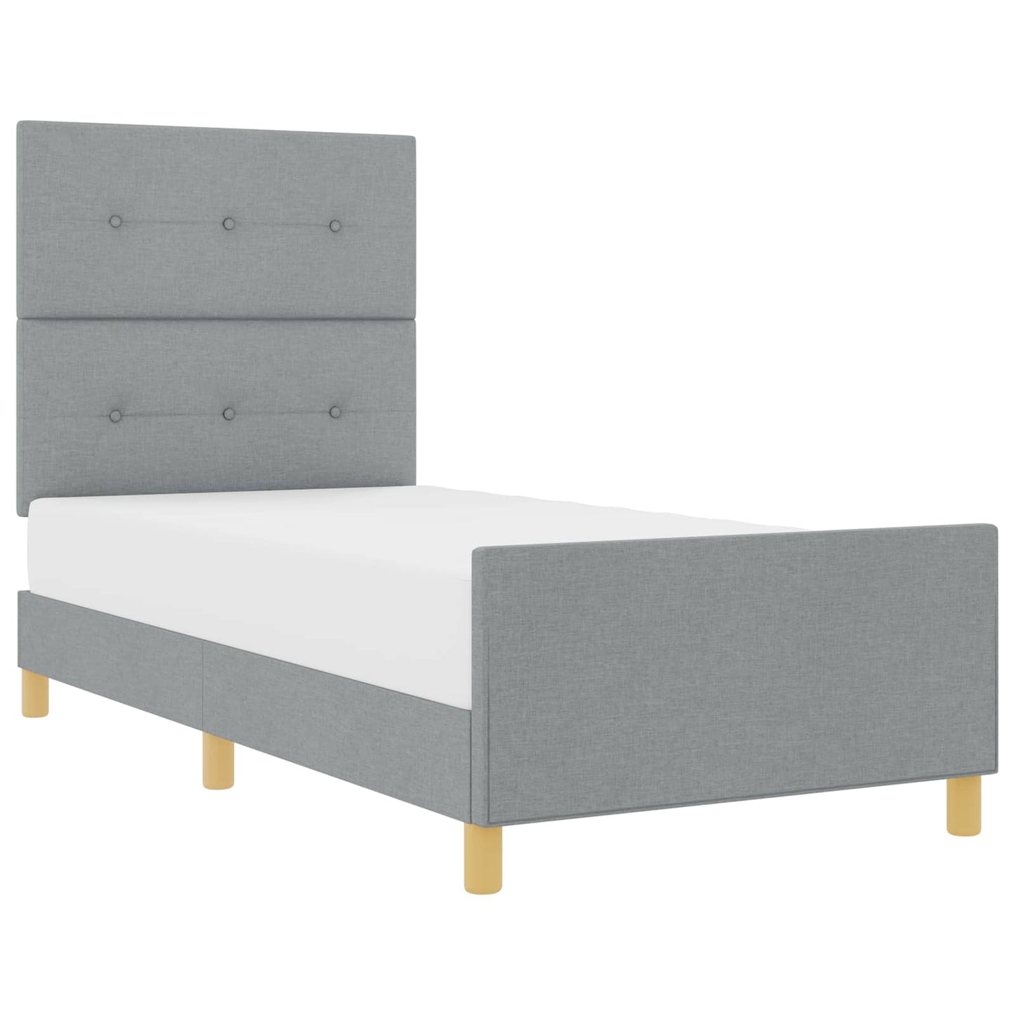 Struttura del letto Grigio chiaro 90 x 200 cm Tessuto
