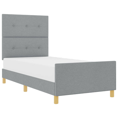 Struttura del letto Grigio chiaro 90 x 200 cm Tessuto