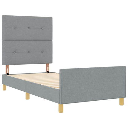 Struttura del letto Grigio chiaro 90 x 200 cm Tessuto