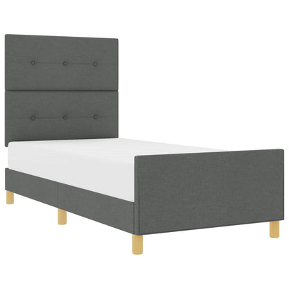 Struttura del letto Grigio scuro 90 x 200 cm Tessuto
