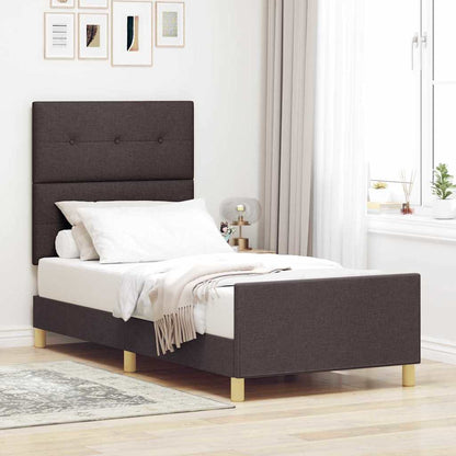 Struttura del letto Marrone Scuro 90 x 200 cm Tessuto