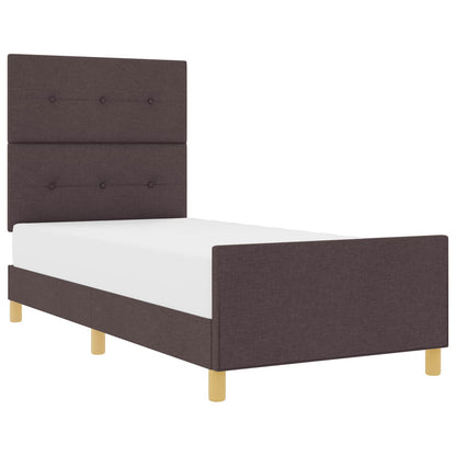 Struttura del letto Marrone Scuro 90 x 200 cm Tessuto