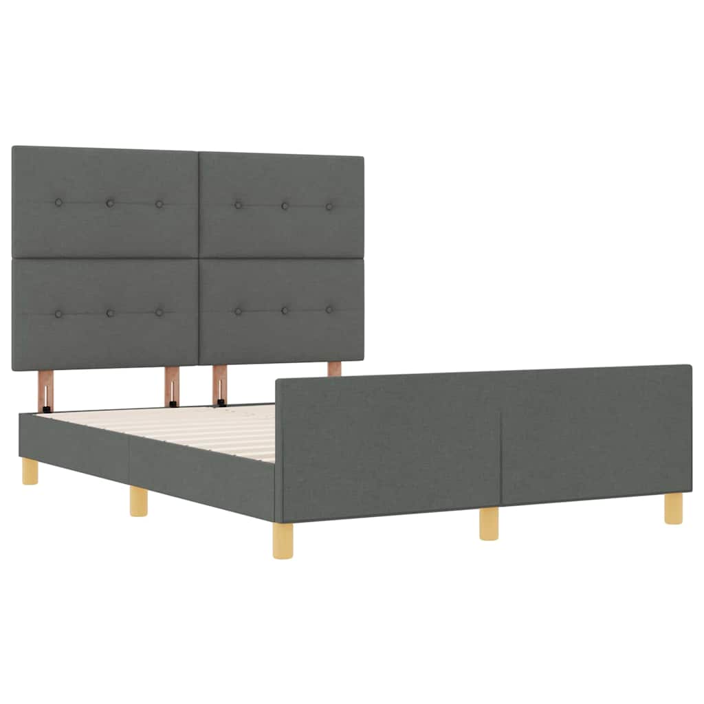 Struttura del letto Grigio scuro 140 x 190 cm Tessuto