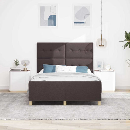 Struttura del letto Marrone Scuro 140 x 190 cm Tessuto