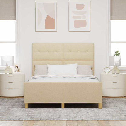 Struttura del letto con testiera Crema 140 x 190 cm Tessuto