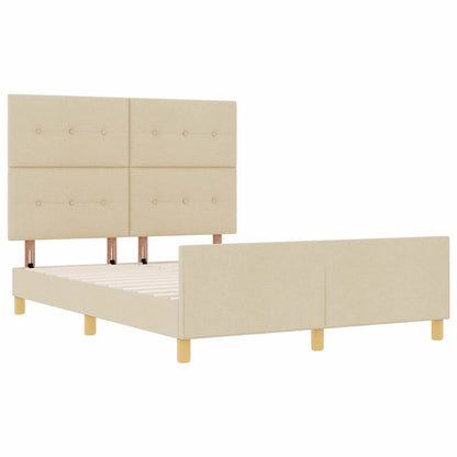 Struttura del letto con testiera Crema 140 x 190 cm Tessuto