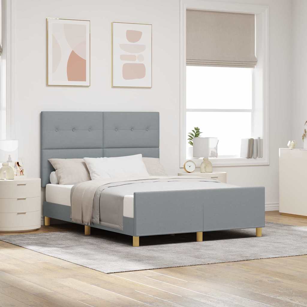 Struttura del letto Grigio chiaro 140 x 200 cm Tessuto