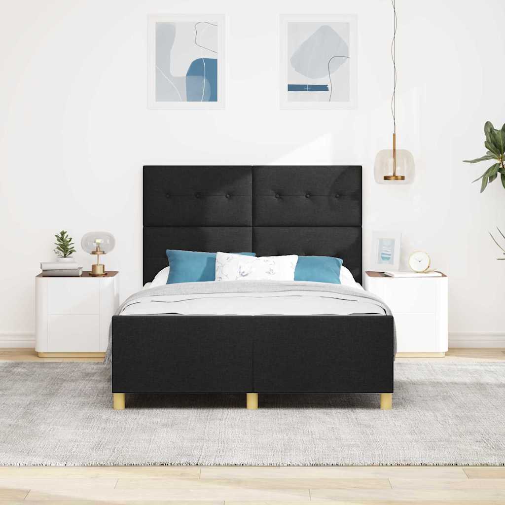 Struttura del letto con testiera Nero 140 x 200 cm Tessuto