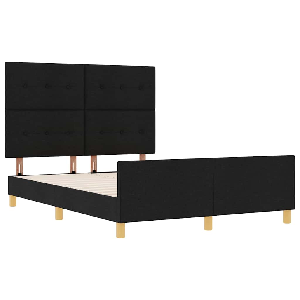 Struttura del letto con testiera Nero 140 x 200 cm Tessuto