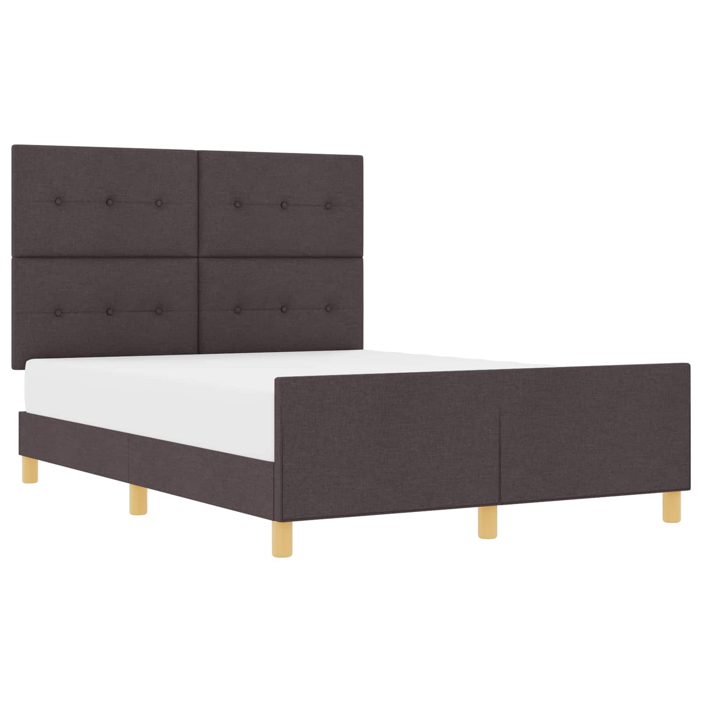 Struttura del letto Marrone Scuro 140 x 200 cm Tessuto