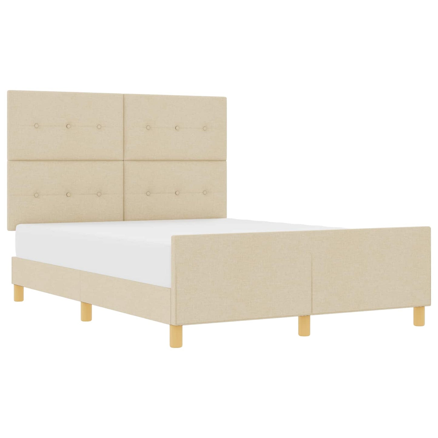 Struttura del letto con testiera Crema 140 x 200 cm Tessuto