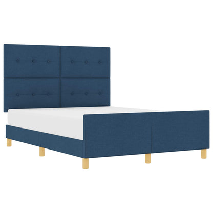 Struttura del letto con testiera Blu 140 x 200 cm Tessuto