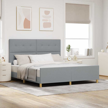 Struttura del letto Grigio chiaro 180 x 200 cm Tessuto