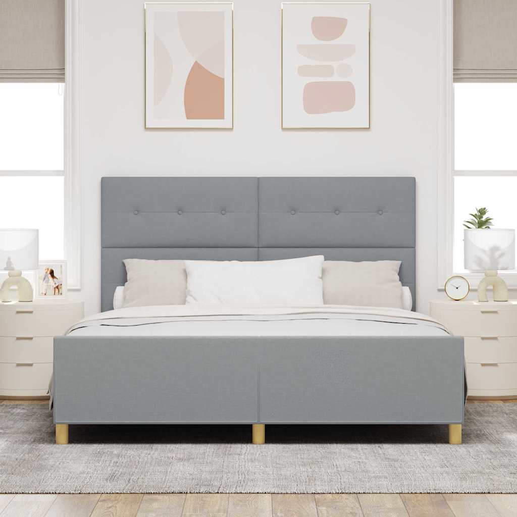 Struttura del letto Grigio chiaro 180 x 200 cm Tessuto