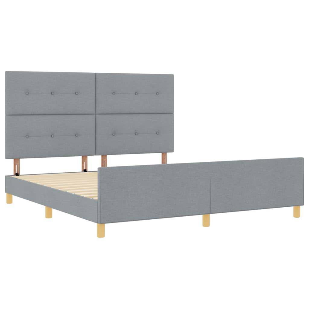 Struttura del letto Grigio chiaro 180 x 200 cm Tessuto