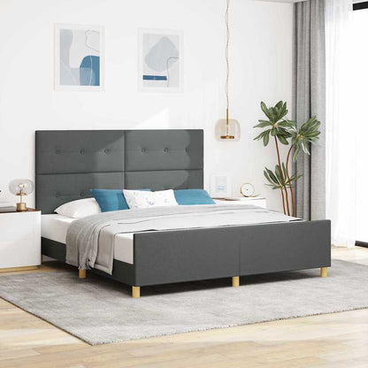 Struttura del letto Grigio scuro 180 x 200 cm Tessuto