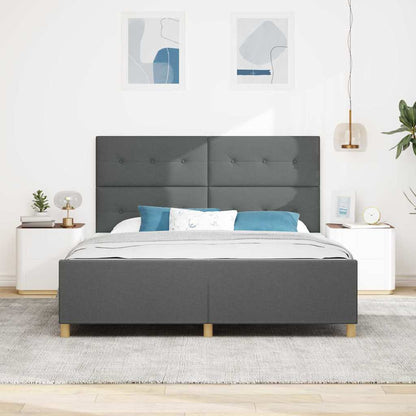 Struttura del letto Grigio scuro 180 x 200 cm Tessuto