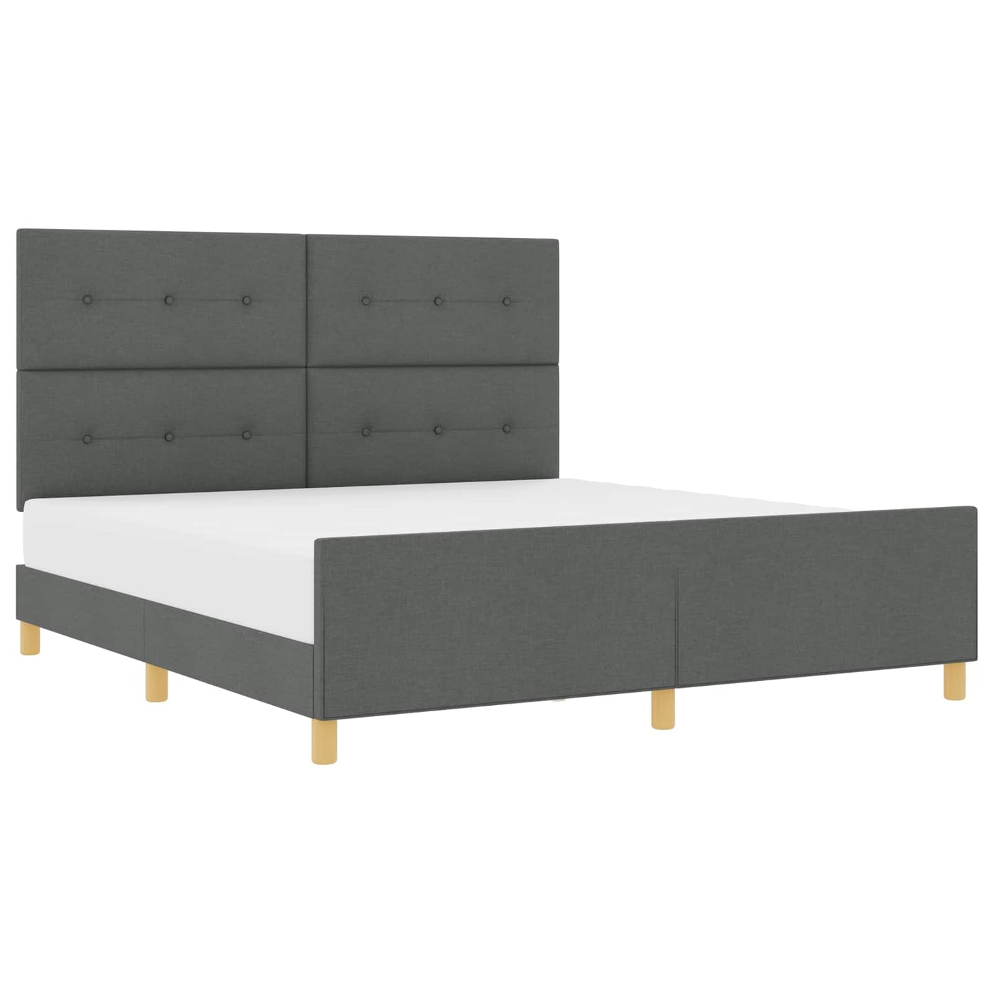Struttura del letto Grigio scuro 180 x 200 cm Tessuto