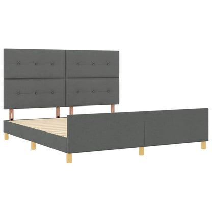 Struttura del letto Grigio scuro 180 x 200 cm Tessuto