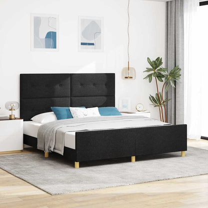Struttura del letto con testiera Nero 180 x 200 cm Tessuto
