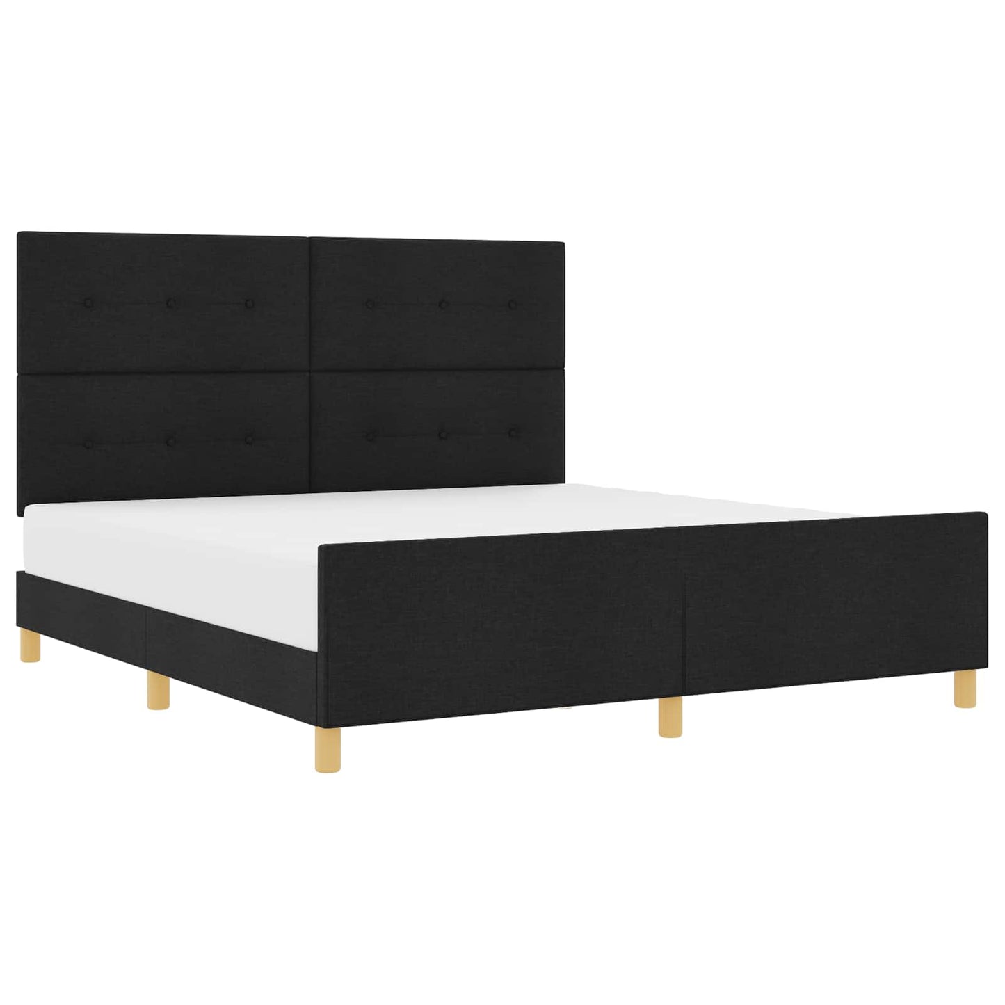 Struttura del letto con testiera Nero 180 x 200 cm Tessuto