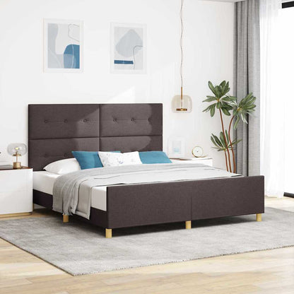 Struttura del letto Marrone Scuro 180 x 200 cm Tessuto