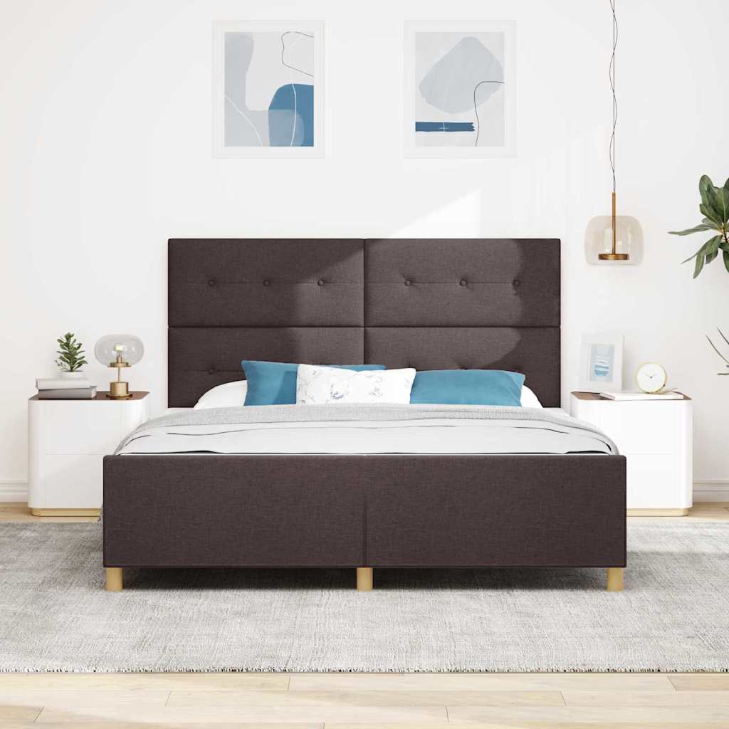 Struttura del letto Marrone Scuro 180 x 200 cm Tessuto