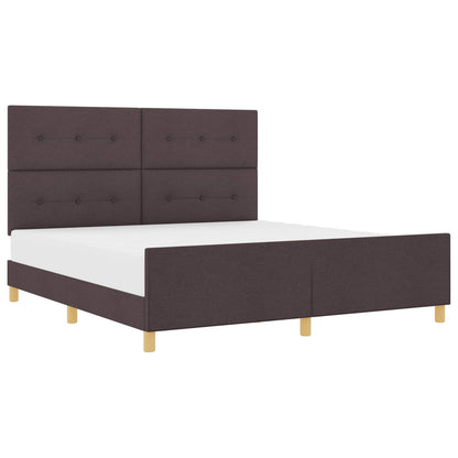 Struttura del letto Marrone Scuro 180 x 200 cm Tessuto