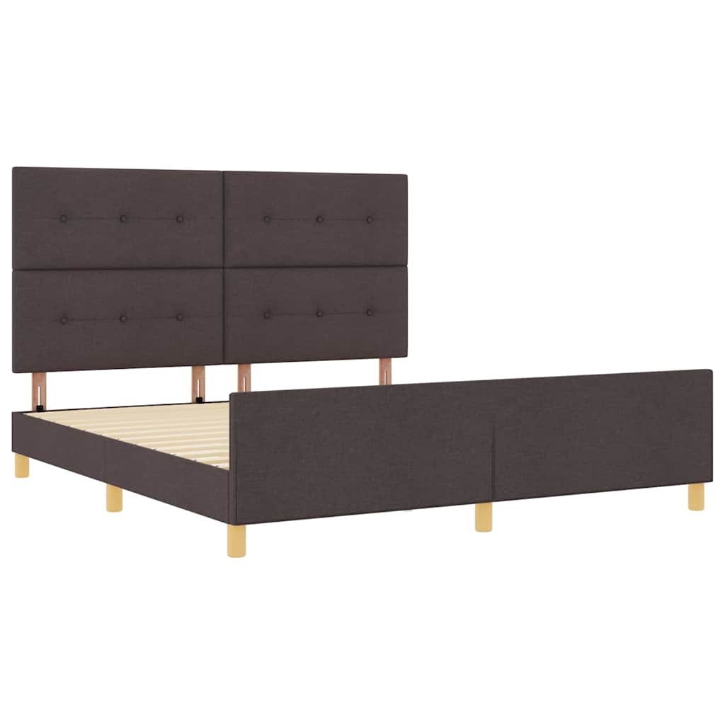 Struttura del letto Marrone Scuro 180 x 200 cm Tessuto