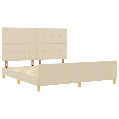 Struttura del letto con testiera Crema 180 x 200 cm Tessuto