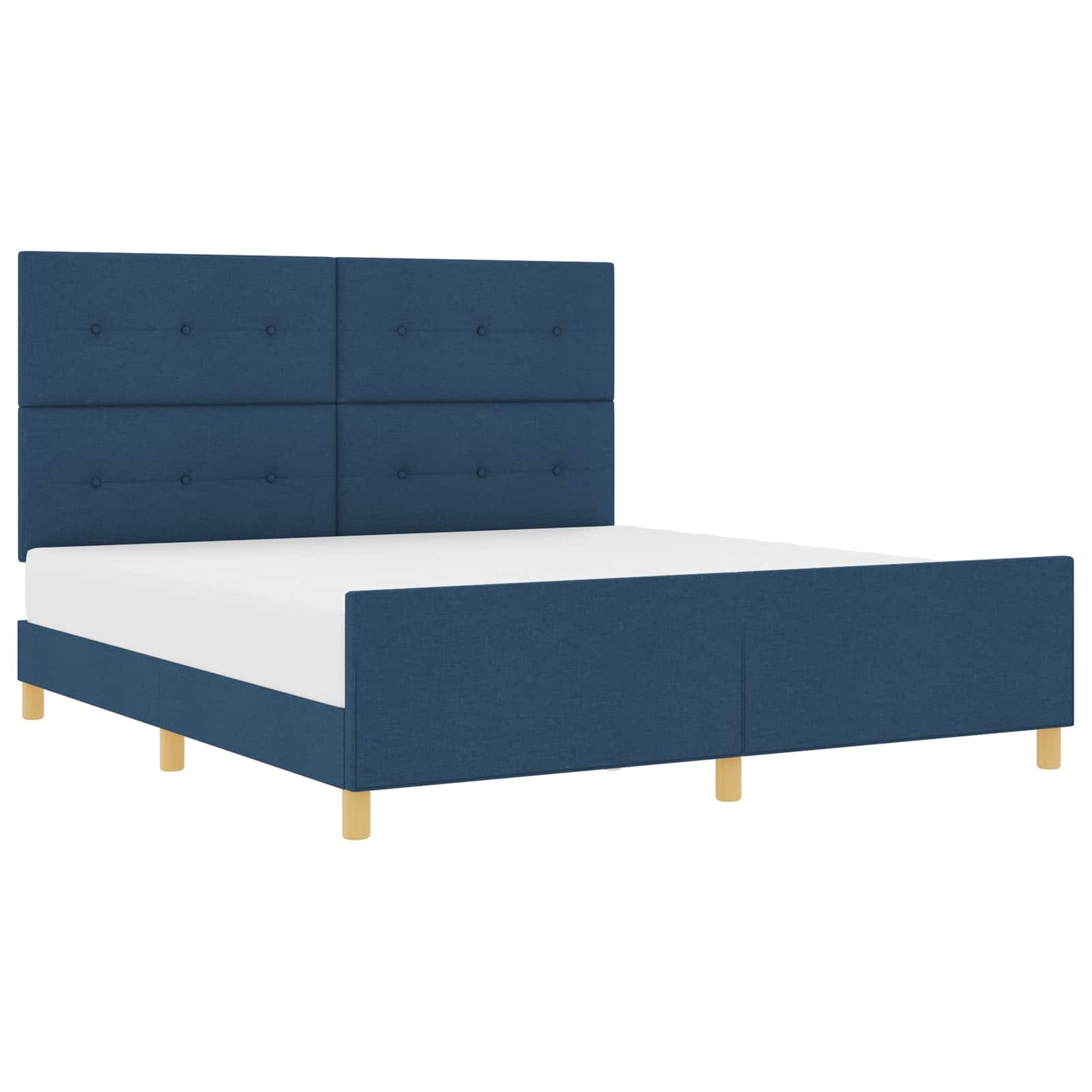 Struttura del letto con testiera Blu 180 x 200 cm Tessuto