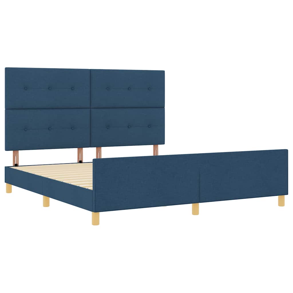 Struttura del letto con testiera Blu 180 x 200 cm Tessuto