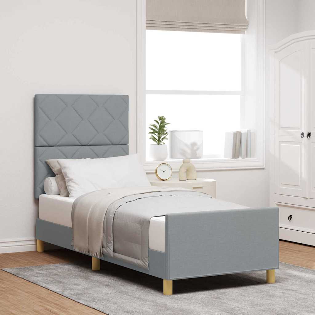 Struttura del letto Grigio chiaro 80 x 200 cm Tessuto