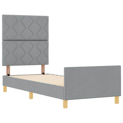 Struttura del letto Grigio chiaro 80 x 200 cm Tessuto